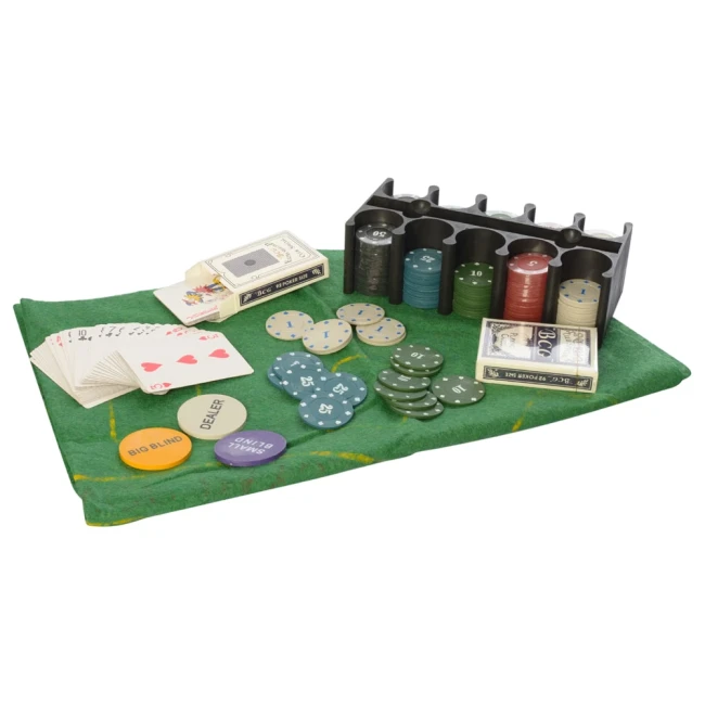 Набор для покера NP25712-2 (200 фишек - 5 номиналов, 2 колоды карт, сукно, коробка)