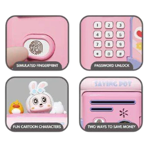 Детский сейф копилка 1026-74 для купюр и монет, музыка, озвучка Детский сейф копилка 1026-74 для купюр и монет, музыка, озвучка