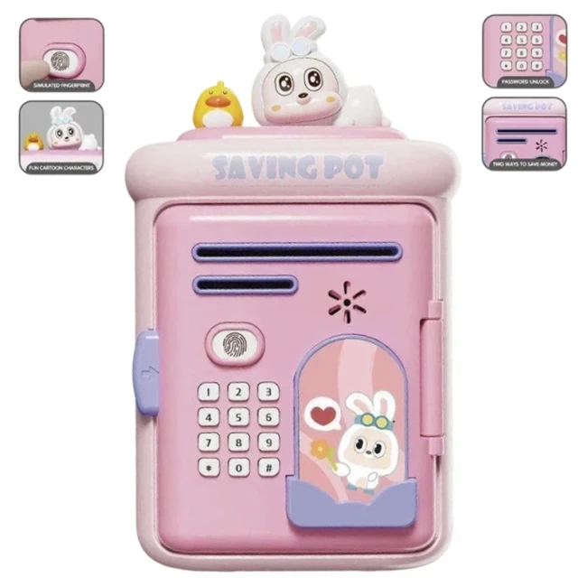 Детский сейф копилка 1026-74 для купюр и монет, музыка, озвучка Детский сейф копилка 1026-74 для купюр и монет, музыка, озвучка