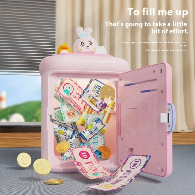 Детский сейф копилка 1026-74 для купюр и монет, музыка, озвучка Детский сейф копилка 1026-74 для купюр и монет, музыка, озвучка