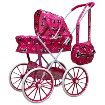 Коляска для кукол TK Group ТК 21-374 (классическая, корзинка, сумочка)