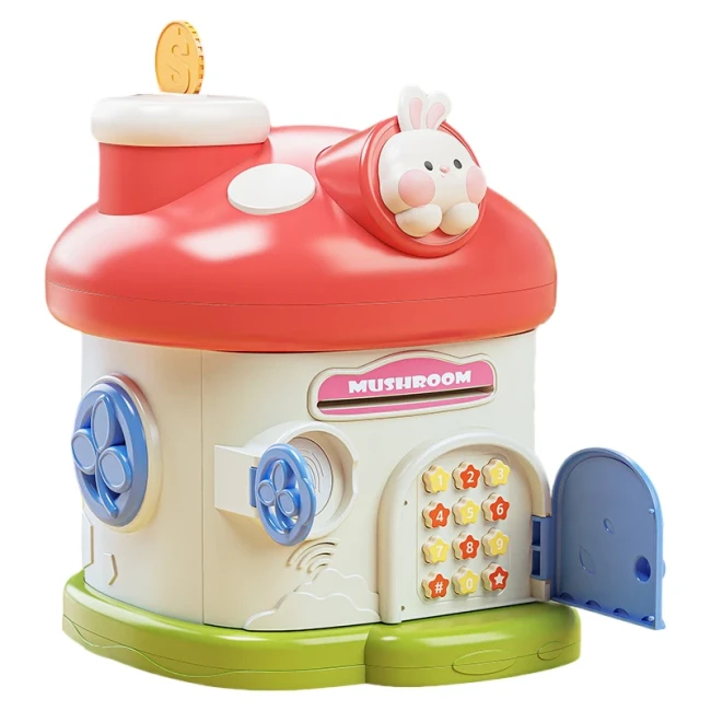 Детский сейф копилка Piggy Bank 11002 для купюр и монет, музыка, подсветка, пин-код, отпечаток пальца Детский сейф копилка Piggy Bank 11002 для купюр и монет, музыка, подсветка, пин-код, отпечаток пальца