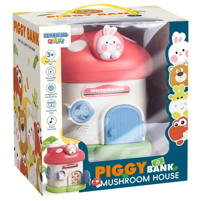 Детский сейф копилка Piggy Bank 11002 для купюр и монет, музыка, подсветка, пин-код, отпечаток пальца Детский сейф копилка Piggy Bank 11002 для купюр и монет, музыка, подсветка, пин-код, отпечаток пальца