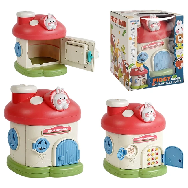 Детский сейф копилка Piggy Bank 11002 для купюр и монет, музыка, подсветка, пин-код, отпечаток пальца Детский сейф копилка Piggy Bank 11002 для купюр и монет, музыка, подсветка, пин-код, отпечаток пальца