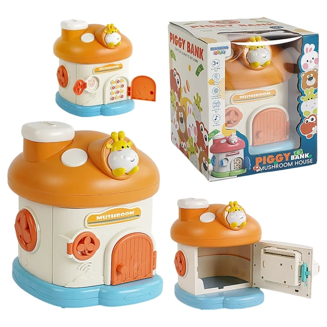 Детский сейф копилка Piggy Bank 11002 для купюр и монет, музыка, подсветка, пин-код, отпечаток пальца Детский сейф копилка Piggy Bank 11002 для купюр и монет, музыка, подсветка, пин-код, отпечаток пальца