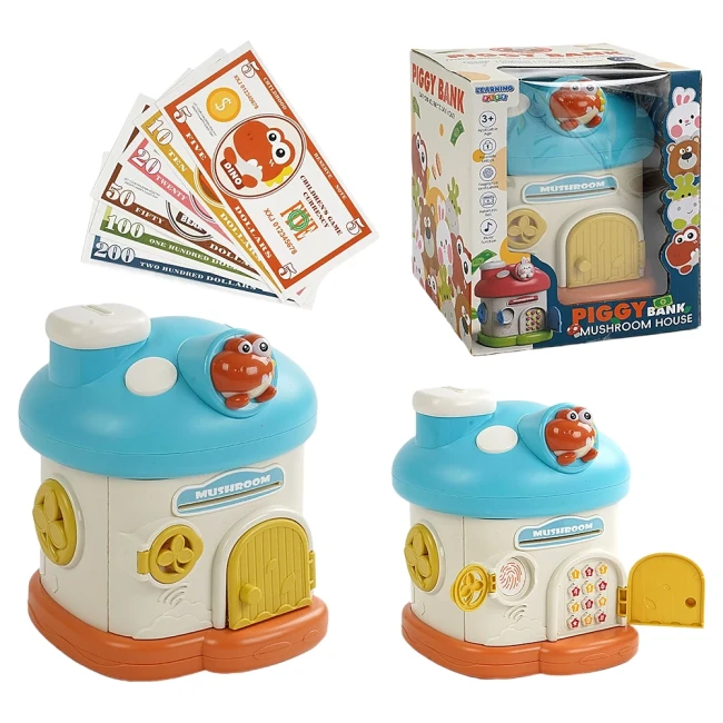 Детский сейф копилка Piggy Bank 11002 для купюр и монет, музыка, подсветка, пин-код, отпечаток пальца Детский сейф копилка Piggy Bank 11002 для купюр и монет, музыка, подсветка, пин-код, отпечаток пальца