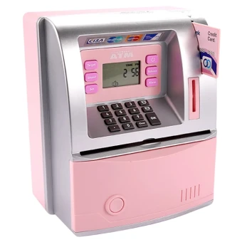 Детский сейф банкомат ATM 3681 с банковской картой, звук, выдача и прием наличных
