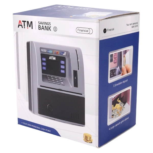 Детский сейф банкомат ATM 3681 с банковской картой, звук, выдача и прием наличных