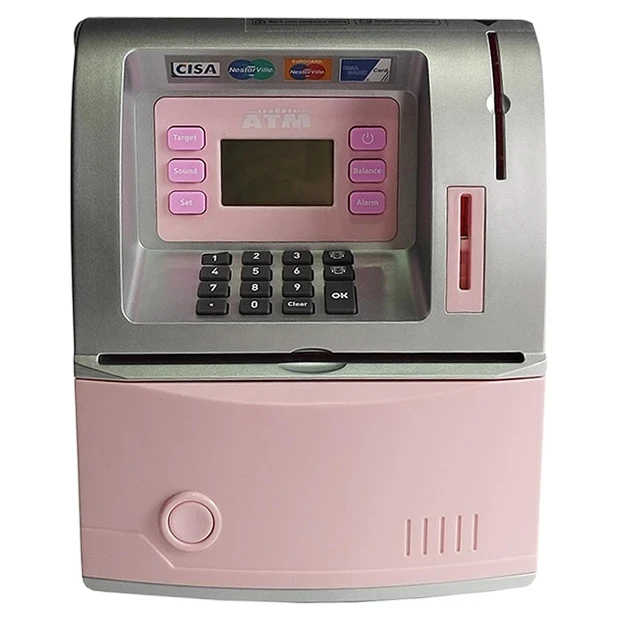 Детский сейф банкомат ATM 3681 с банковской картой, звук, выдача и прием наличных