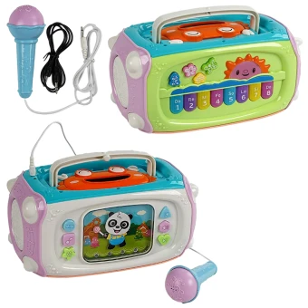 Музыкальный центр с караоке Music Radio 6621 (микрофон, подсветка, пианино, на батарейках)