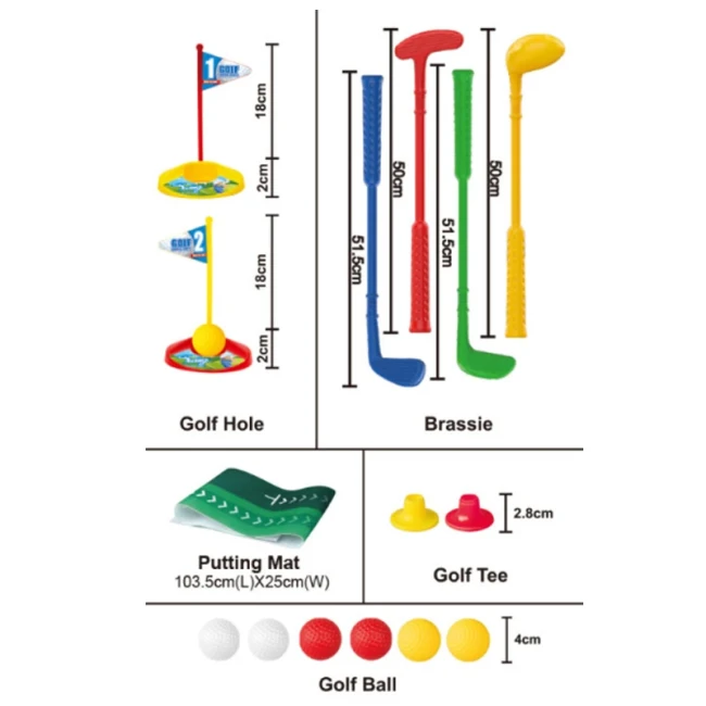 Набор для игры в гольф 777-587-1 (поле 101,4x22,8 см, сумка для клюшек)