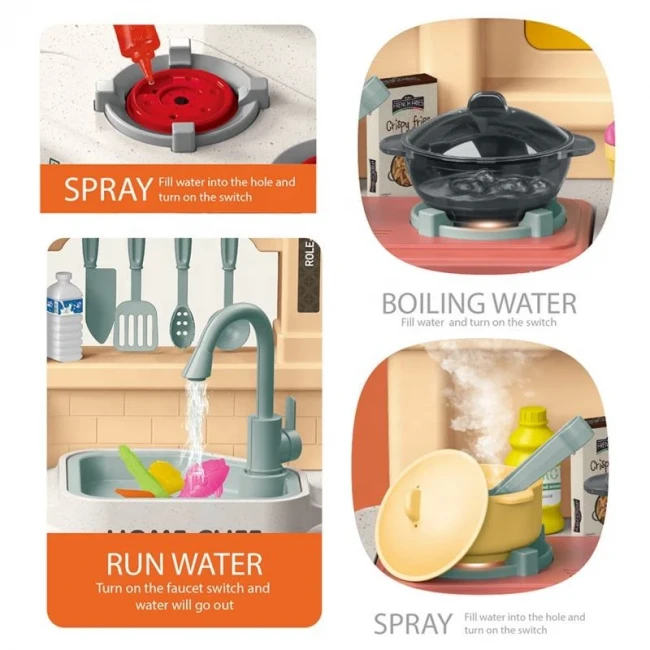 Дитяча кухня Home Chef 922-162 (висота 83 см, світло, звук, вода, парогенератор)