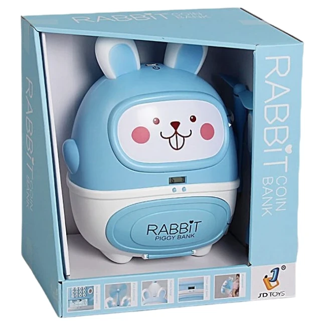 Детский сейф копилка Piggy Bank 8100-1 для купюр и монет, музыка, подсветка, USB-лампа, USB-вентилятор