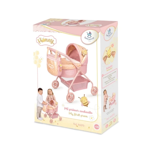 Коляска для кукол DeCuevas 86070 Honey (классическая, корзинка, сумка)