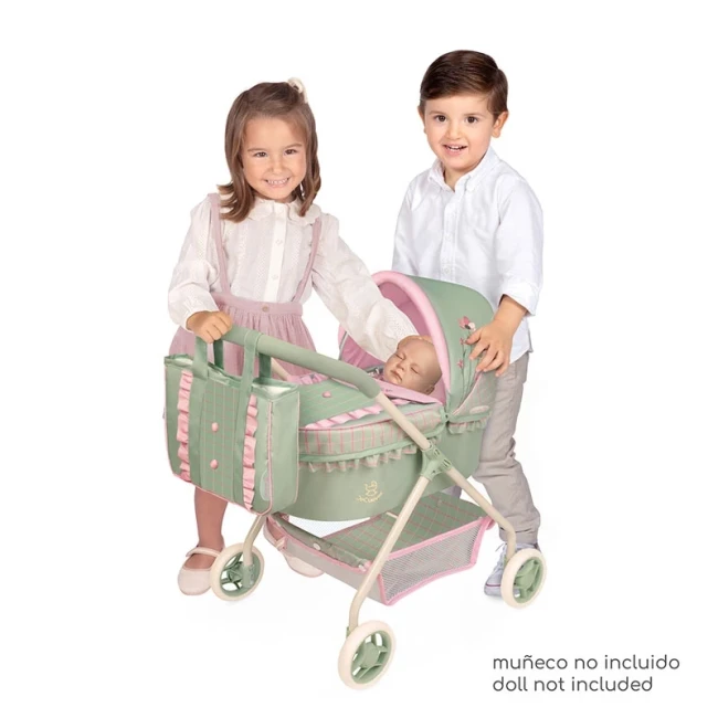 Коляска для кукол DeCuevas 86068 Botanic (классическая, корзинка, сумка)