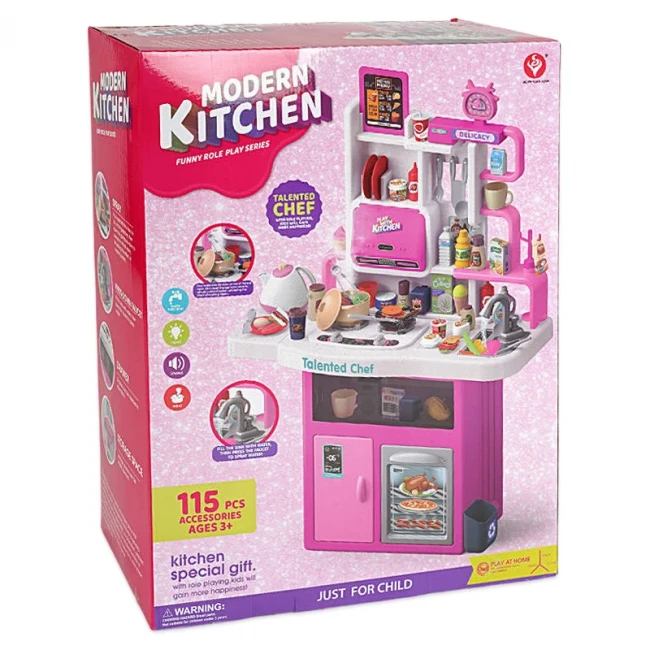 Дитяча велика кухня Modern Kitchen 922-179 (висота 102 см, світло, звук, вода, парогенератор)