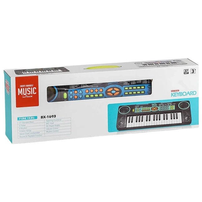 Детский синтезатор BX 1693 A (37 клавиш, микрофон, запись, USB, от сети/батареек) Детский синтезатор BX 1693 A (37 клавиш, микрофон, запись, USB, от сети/батареек)