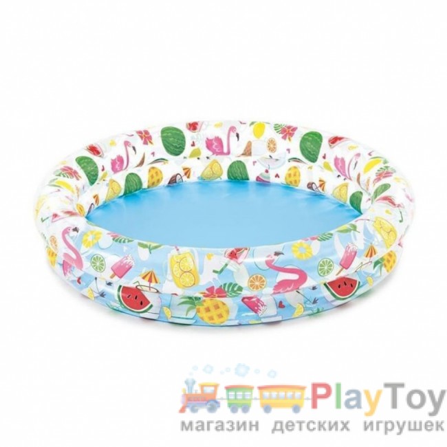 Дитячий надувний басейн Intex 59460 Фрукти 122 х 25 см з м'ячиком та колом