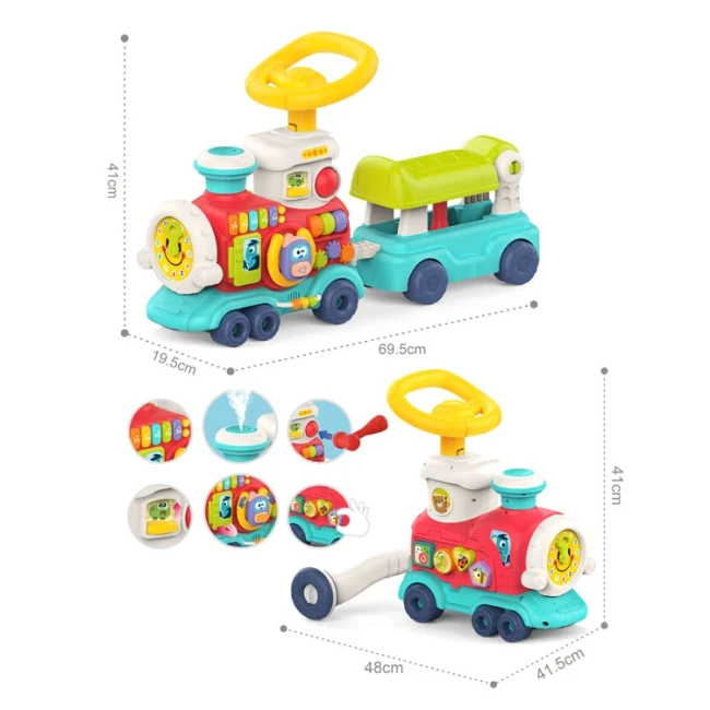 Ходунки-каталка Walker Train HE0840 Паровоз (игровая панель, музыка, свет, часы, парогенератор)