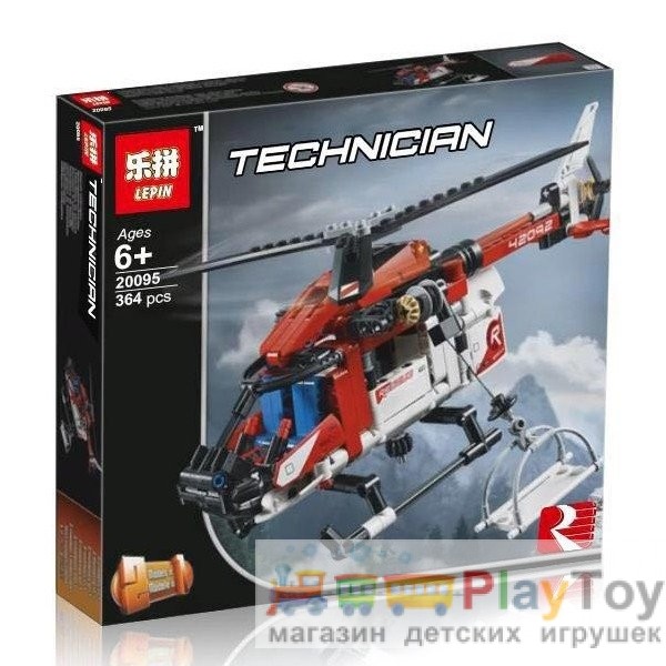 Конструктор Lepin "Technic" (20095) Рятувальний вертоліт, 364 деталі - Аналог Технік 42092