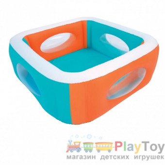 Детский надувной бассейн Bestway 51132 168 х 168 х 56 см с окошками Детский надувной бассейн Bestway 51132 168 х 168 х 56 см с окошками