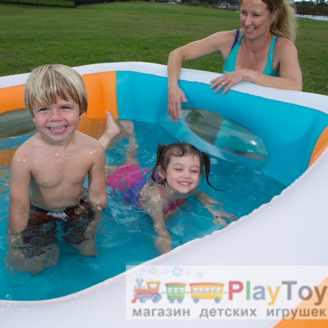 Детский надувной бассейн Bestway 51132 168 х 168 х 56 см с окошками