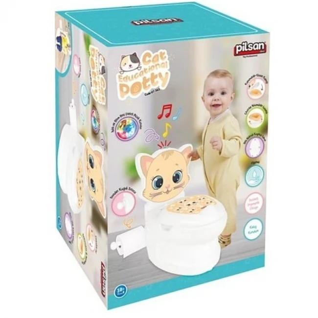 Детский горшок унитаз Pilsan 07-563 Котёнок (музыкальный, подсветка, держатель для бумаги) Детский горшок унитаз Pilsan 07-563 Котёнок (музыкальный, подсветка, держатель для бумаги)