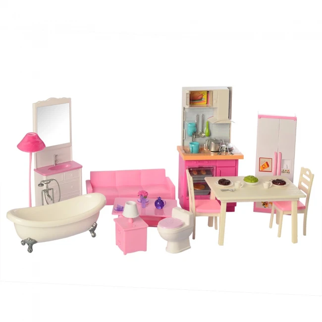 Домик для кукол Defa 8440-BF (2 этажа, 4 комнаты, кукла 29 см, свет)