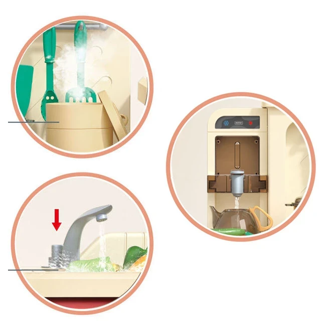 Детская большая кухня TK Group TK 15166 (высота 103 см, свет, звук, вода, кулер, парогенератор)