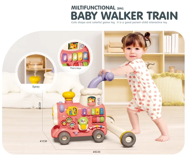 Ходунки детские Baby Walker 6063 Поезд 3в1 (игровая панель, музыка, свет, парогенератор, часы) Ходунки детские Baby Walker 6063 Поезд 3в1 (игровая панель, музыка, свет, парогенератор, часы)