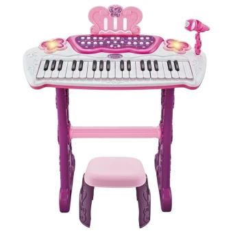 Детское пианино Electronic Piano 883 B со стульчиком (микрофон, запись, подсветка, на батарейках)