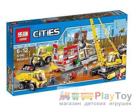 Конструктор Lepin "Cities" (02042) Майданчик для знесення будівель, 869 деталей - Аналог City (Сіті) 60076