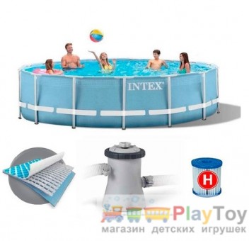 Каркасный наливной бассейн Intex с фильтром-насосом (28702) круглый 305 х 76 см Каркасный наливной бассейн Intex с фильтром-насосом (28702) круглый 305 х 76 см