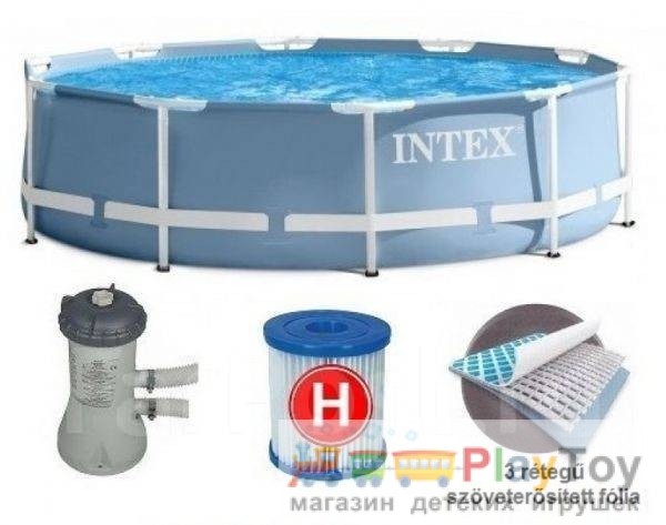 Каркасный наливной бассейн Intex с фильтром-насосом (28702) круглый 305 х 76 см Каркасный наливной бассейн Intex с фильтром-насосом (28702) круглый 305 х 76 см