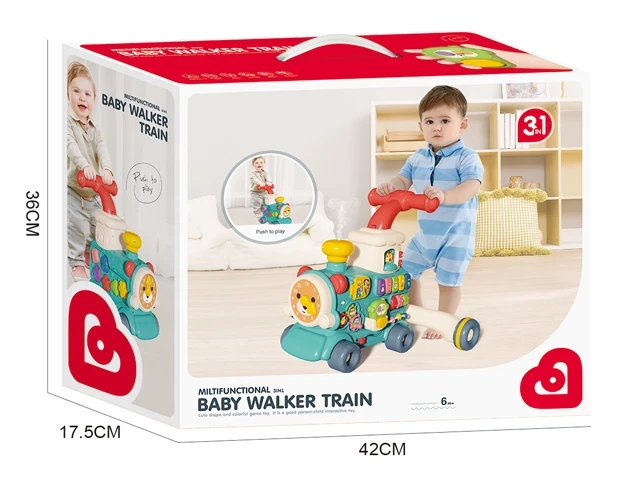Ходунки детские Baby Walker 6062 Поезд 3в1 (игровая панель, музыка, свет, парогенератор, часы) Ходунки детские Baby Walker 6062 Поезд 3в1 (игровая панель, музыка, свет, парогенератор, часы)