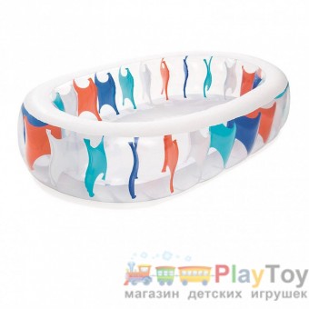 Детский надувной бассейн BestWay 54066 229 х 152 х 51 см бело-красный Детский надувной бассейн BestWay 54066 229 х 152 х 51 см бело-красный
