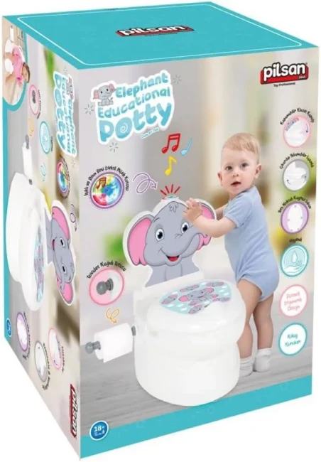 Детский горшок унитаз Pilsan 07-566 Слонёнок (музыкальный, подсветка, держатель для бумаги)