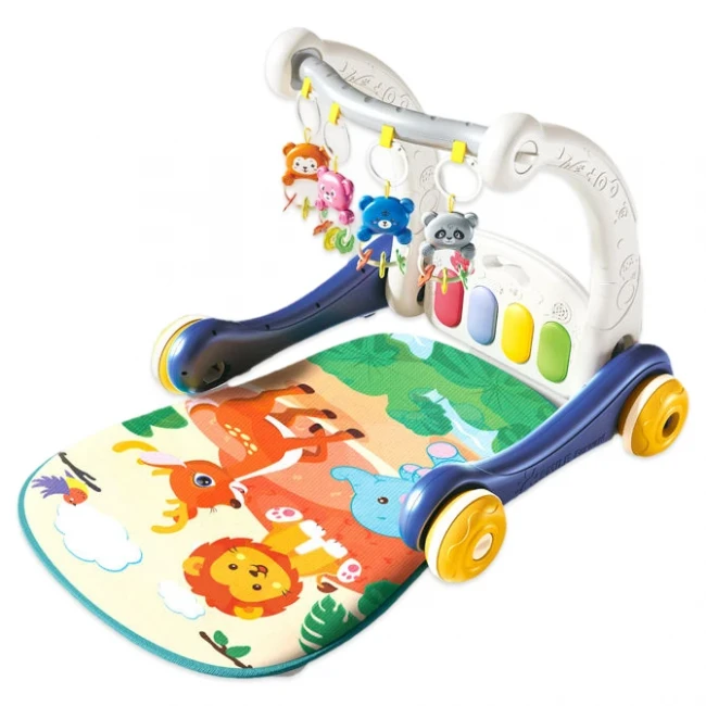 Ходунки-каталка коврик Rack & Walker 977-979 2 в 1 (подсветка, мелодии, пальчиковые игры, пианино)