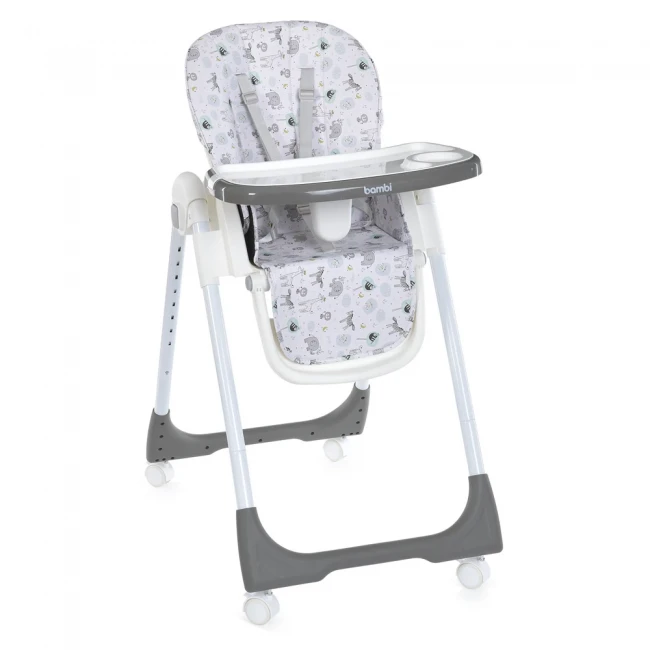 Стульчик для кормления Bambi M 5673-11 (съемный столик, чехол, 4 колеса)