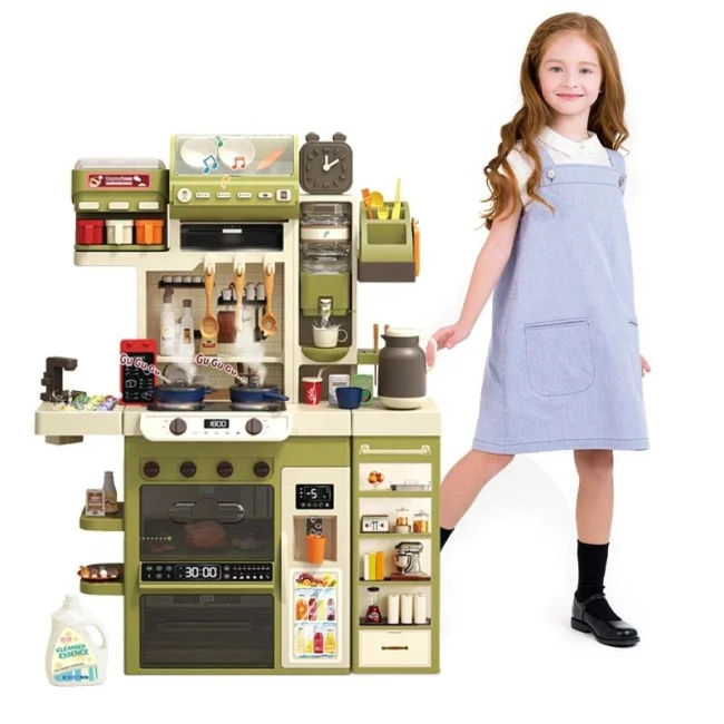Дитяча кухня Kitchen WY 512-1 A (висота 122 см, 71 елемент, світло, звук, вода, кулер, холодильник)