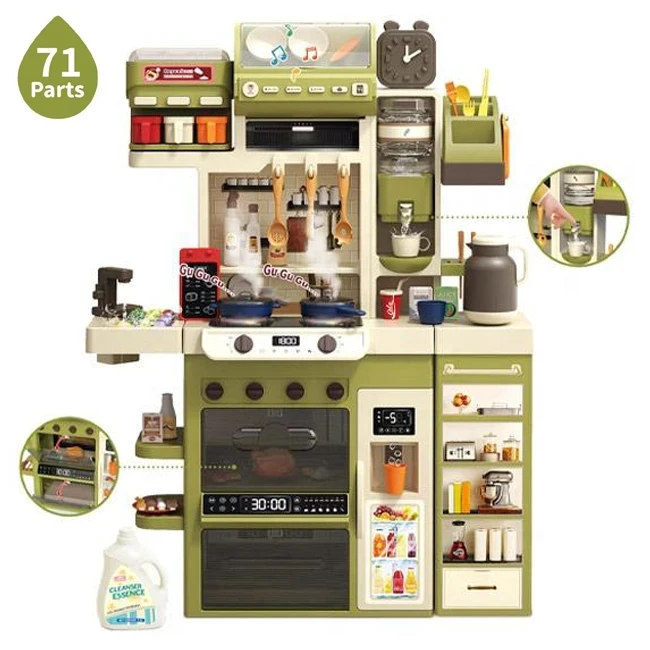 Дитяча кухня Kitchen WY 512-1 A (висота 122 см, 71 елемент, світло, звук, вода, кулер, холодильник)