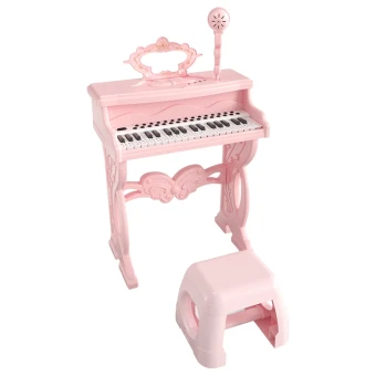 Детское пианино Piano MSS 016 со стульчиком (микрофон, запись, подсветка, USB, от сети/батареек)