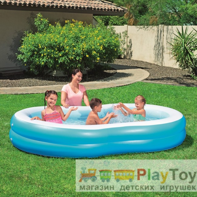 Детский надувной бассейн Bestway 54117 голубой 262 х 157 х 46 см