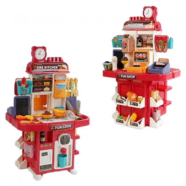 Детская кухня + супермаркет Kitchen&Shop L 666-88 (высота 77 см, свет, звук, вода, парогенератор, кулер, холодильник) Детская кухня + супермаркет Kitchen&Shop L 666-88 (высота 77 см, свет, звук, вода, парогенератор, кулер, холодильник)