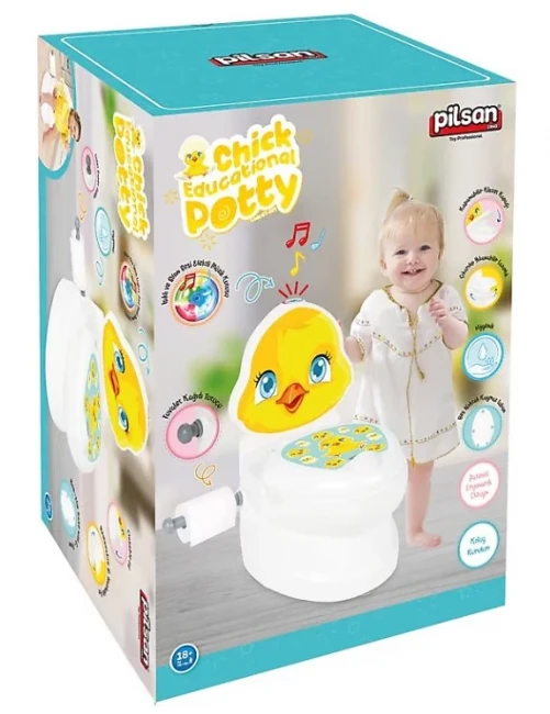 Детский горшок унитаз Pilsan 07-564 Цыплёнок (музыкальный, подсветка, держатель для бумаги)