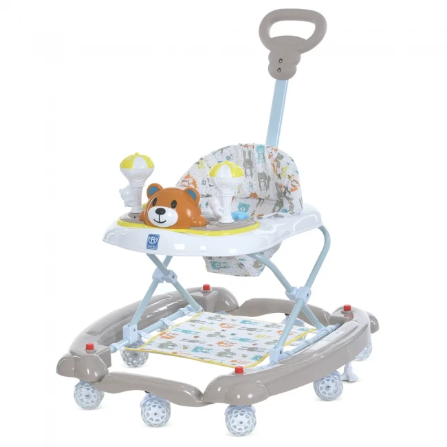 Ходунки для малыша Bambi M 3656A-S-2 3 в 1 (качалка, родительская ручка, музыка, подсветка, пальчиковые игры)