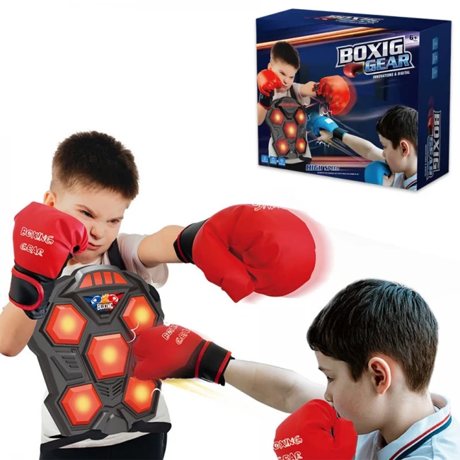 Музыкальный боксерский тренажер Boxing B 4014 (подсветка, музыка, на батарейках, перчатки)