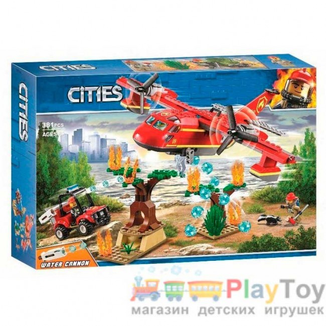 Конструктор "Cities" (11214) Пожежний літак, 381 деталь - Аналог City (Сіті) 60217