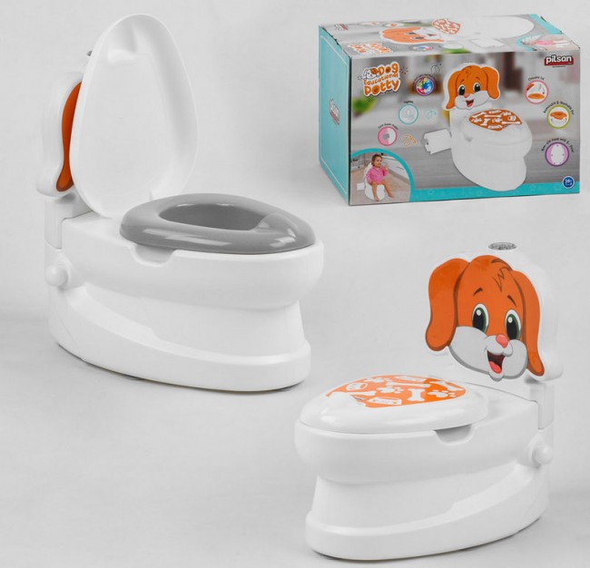 Дитячий горщик унітаз Pilsan 07-562 Цуценя (музичний, підсвічування, тримач для паперу) Дитячий горщик унітаз Pilsan 07-562 Цуценя (музичний, підсвічування, тримач для паперу)