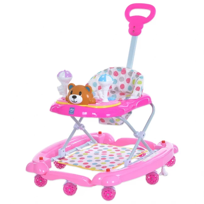 Ходунки для малюка Bambi M 3656A-S-8 3 в 1 (качалка, батьківська ручка, музика, підсвічування, пальчикові ігри)